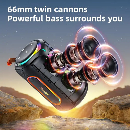 Zealot MP1 60W Portable Outdoor RGB Bluetooth Speaker  