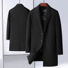 Handmade Double-faced Woolen Goods Mid-length Suit Collar Goose Down Removable Liner Casual Coat  