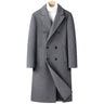 Autumn And Winter Woolen Coat Overknee Long Double Breasted Oblique Pocket  