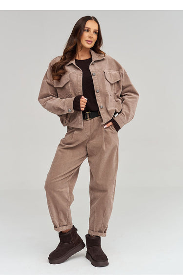  corduroy trousers model 232015 Makadamia 