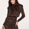  Short dress model 232512 Makadamia 