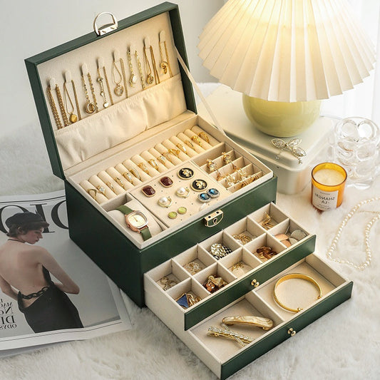 Jewelry Storage Box High-grade Exquisite Necklace Earrings Gold Jewelry Hand Jewelry Box  