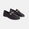 Beige Calf Leather Loafers – Elegant Women’s Flat Shoes With Metal Stud Detail